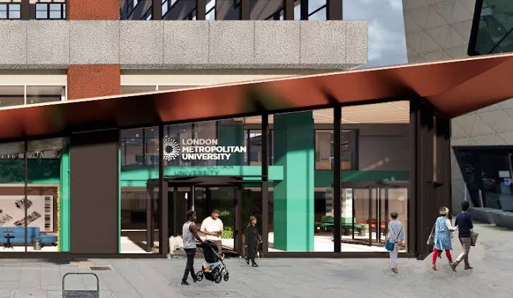 Modern entrance to London Metropolitan University